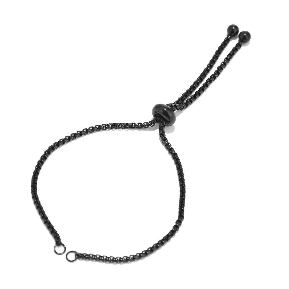 Rose Gold Bracelet - 調節可能なステンレススチールの自由奔放に生きるスタイルのブレスレット,10個,ブラック/ゴールド/ピンクゴールド,ゴムビーズ付きチェーン,卸売