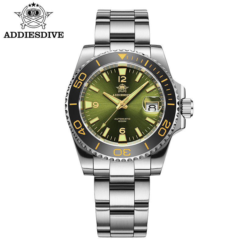 Jewellery Watch - ADDIESDIVE 新しいダイビングギフト腕時計メンズ 8215 自動サファイア AR コーティングされたガラスセラミックベゼル防水