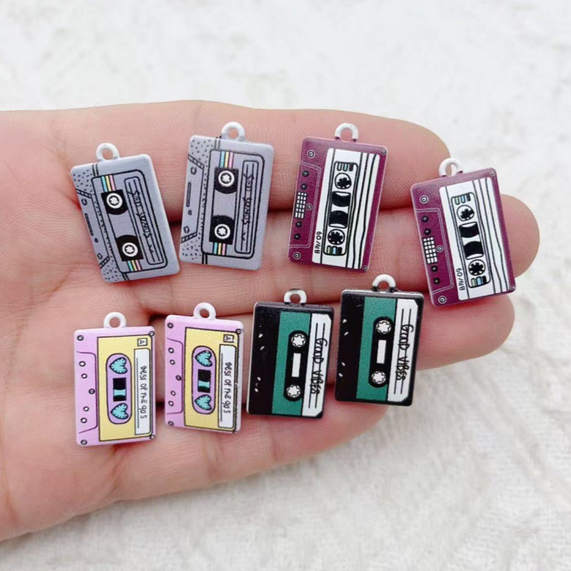 Drop Earrings - 10個の合金ジュエリーアクセサリー、オイルドロッププリント磁気テープペンダント、レトロシリーズ、手作りDIYイヤリング、バッグ、その他。