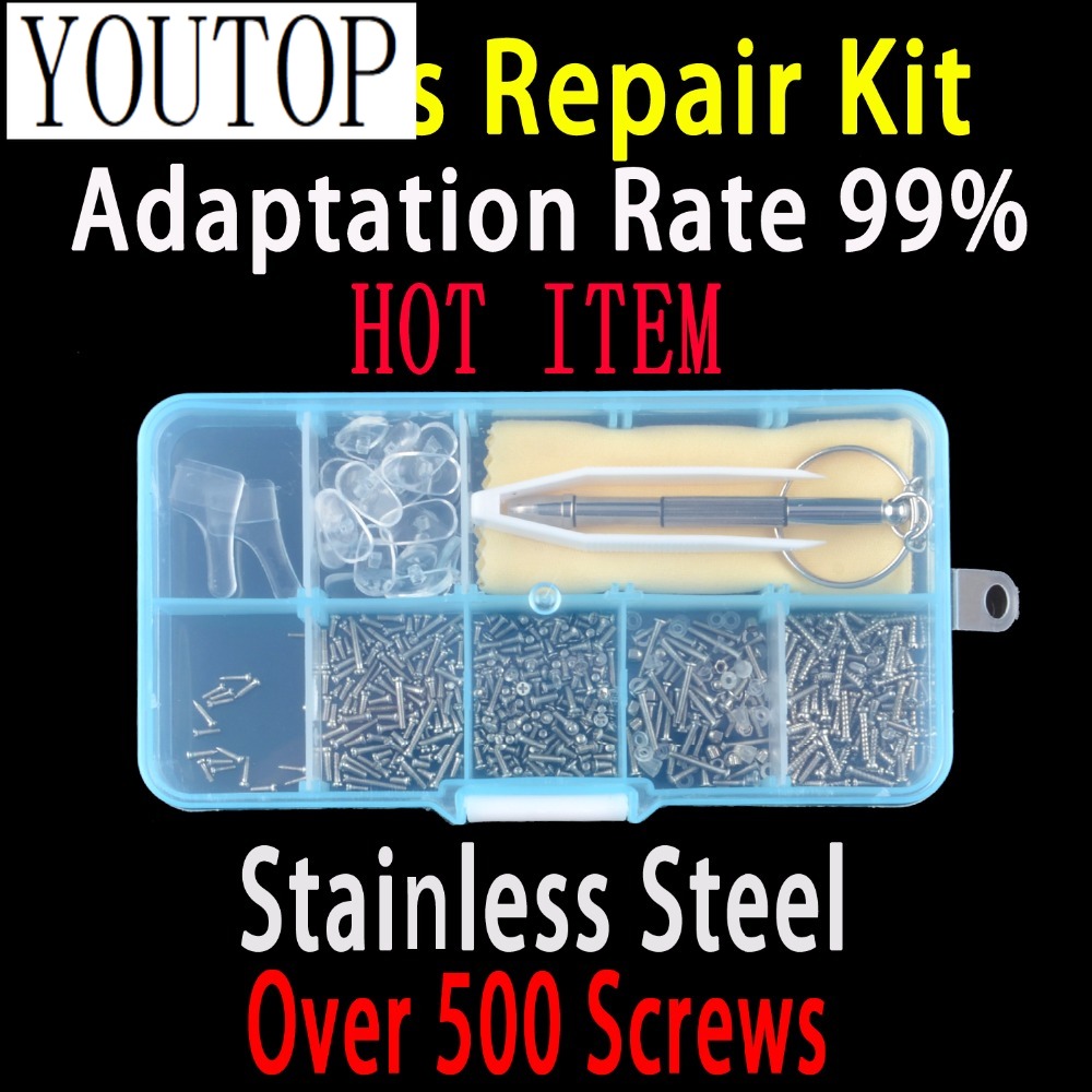 Watch Repair Tool Kit - 500 眼鏡修理キットツールセットサングラスねじマイクロ鼻パッドドライバー耳用サングラス修復ツール時計