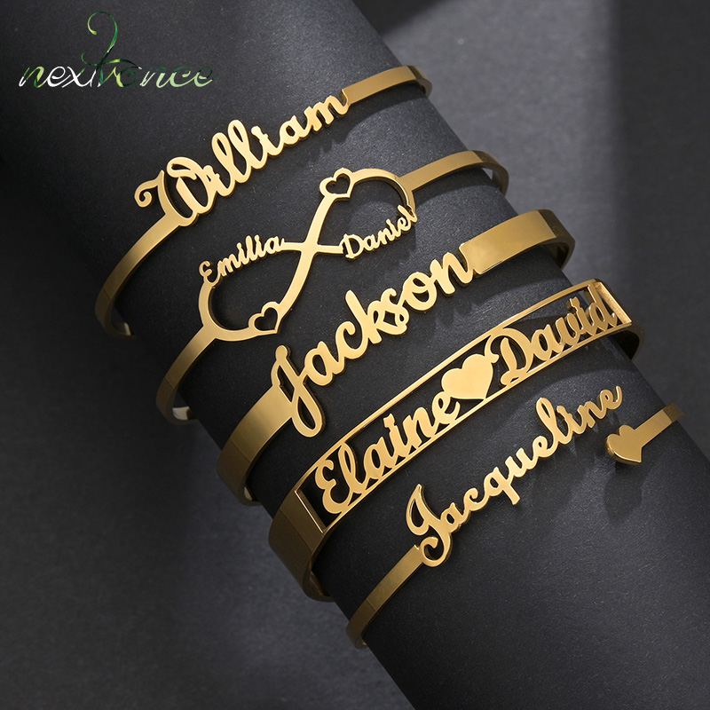 Rose Gold Bracelet - 女性と男性のための20のスタイルのカスタマイズ可能な名前のブレスレット,ステンレス鋼の文字でパーソナライズされたジュエリー