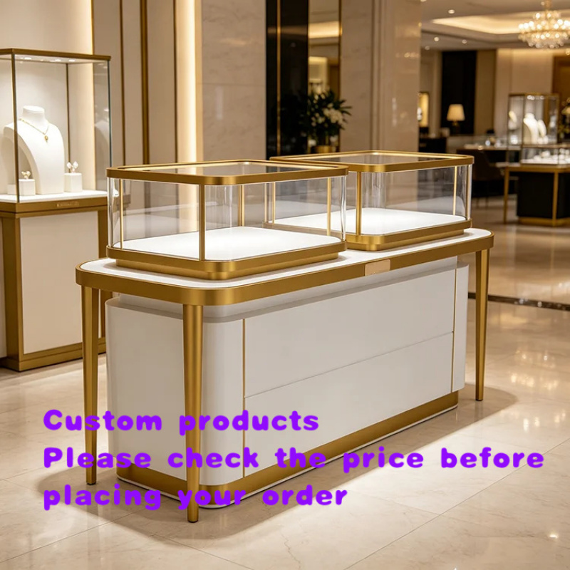 Jewelry And Watches Stores - カスタム高級ステンレス製ガラス製ロック付きジュエリー＆腕時計陳列キャビネットデザイン ジュエリーストア向け