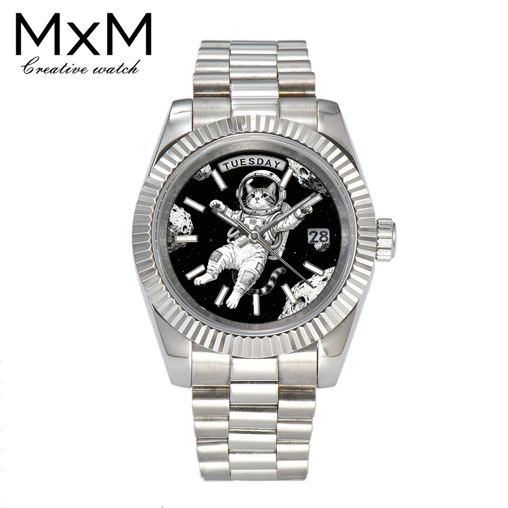 Jewellery Watch - クリエイティブメンズウォッチ 40mm/36mm ミヨタ 8285 ウォッチ カラープリントブルー夜光自動機械式時計