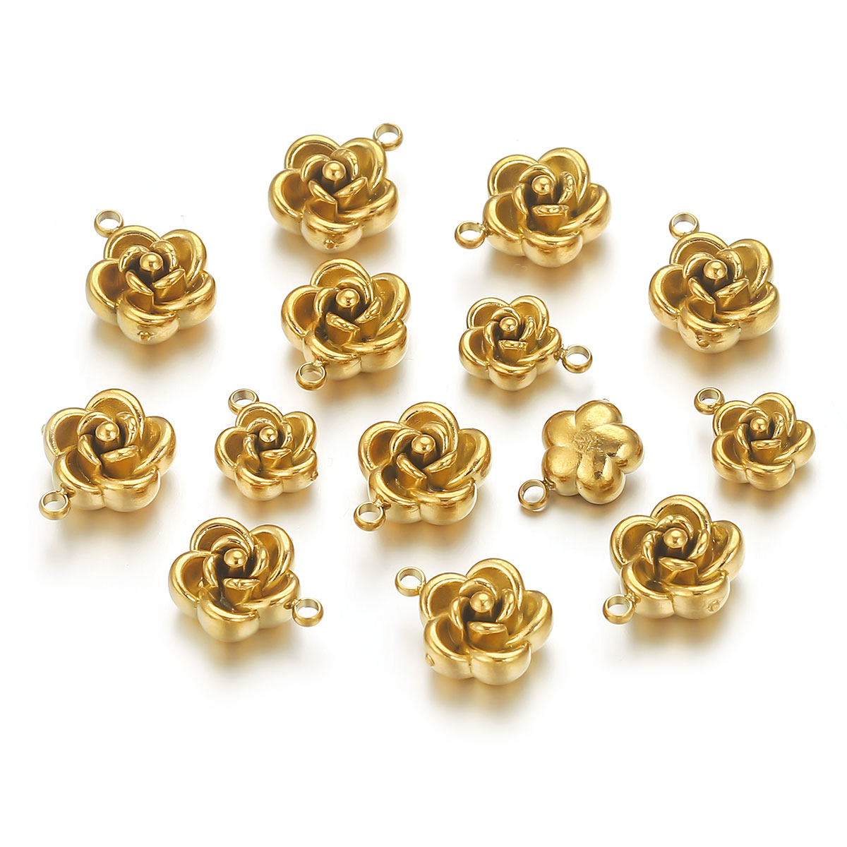 Rose Gold Bracelet - 5 個 8/10 ミリメートルステンレス鋼メッキゴールド 18 k