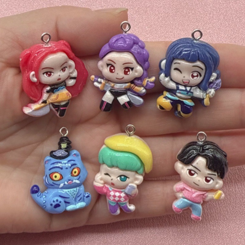 Drop Earrings - 10個入り樹脂製漫画ペンダント、DIYジュエリー製作イヤリング、キーホルダーアクセサリー