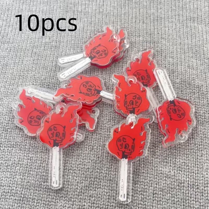 Drop Earrings - 10個のアクリルスカルペンダント、DIYジュエリー作り、イヤリング、ネックレス、キーホルダーアクセサリー