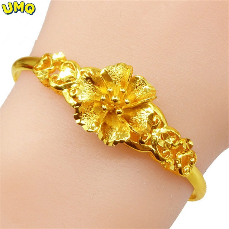 Rose Gold Bracelet - Umq-金メッキブレスレット,24k,999,ドラゴンと前髪のある金のブレスレット,砂,韓国,金メッキ
