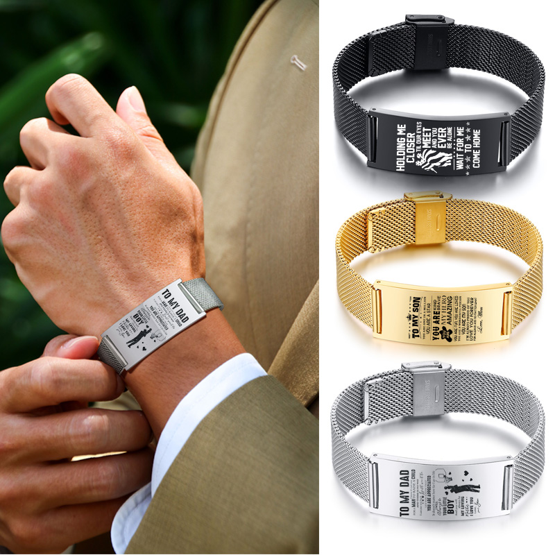 Jewellery Watch - 男性ブレスレットメッシュ時計バンドブレスレットステンレススチールクラシックリストバンド調節可能なパーソナライズされたカスタム