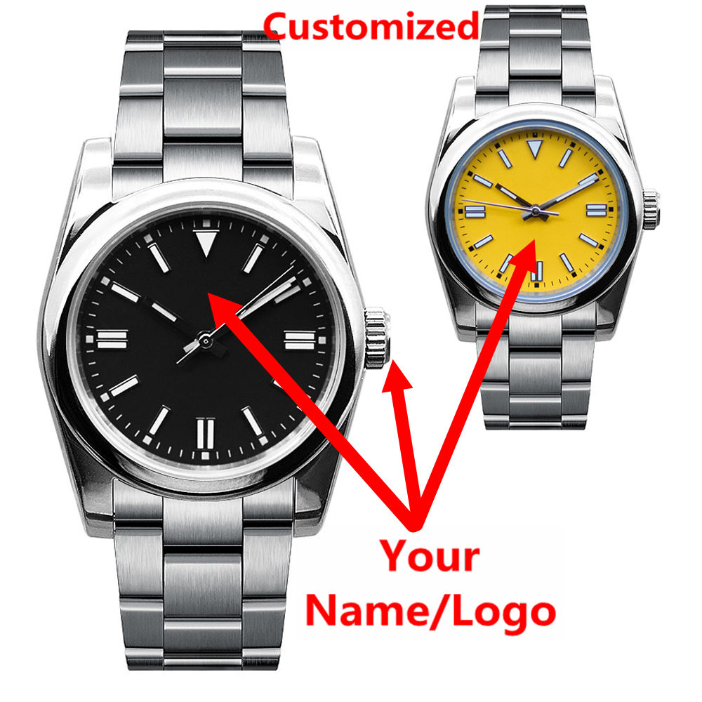 Jewellery Watch - カスタムロゴメンズ腕時計サファイア高級NH35/ミヨタ自動機械式腕時計36mm/39mm 10BARダイブ夜光ドレスウォッチ