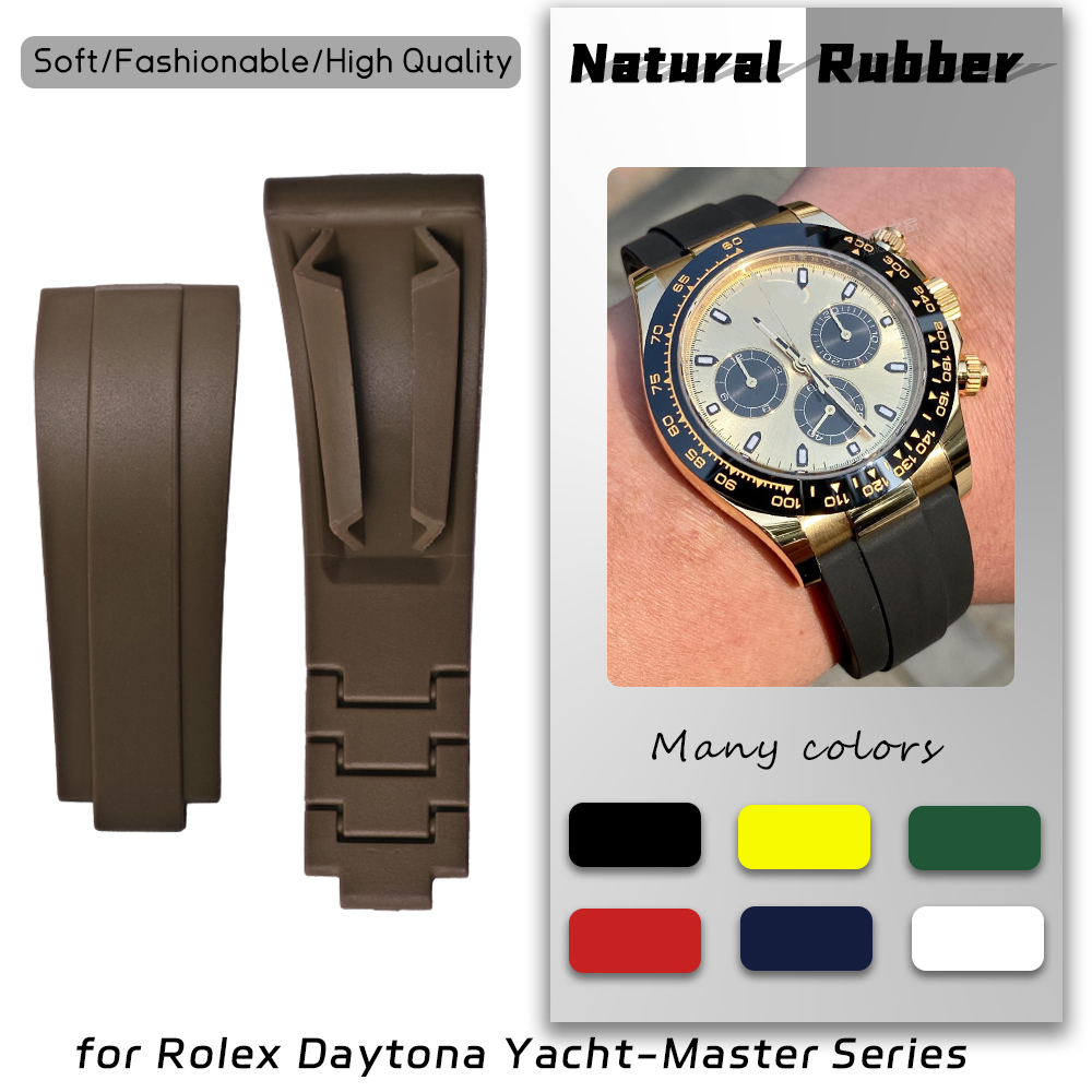Rolex Watch Submariner - 20 ミリメートル 21 ミリメートル品質天然ゴム時計ストラップロレックスサブマリーナーデイトナ GMT ヨットマスターシリコンアーチ型時計バンド卸売