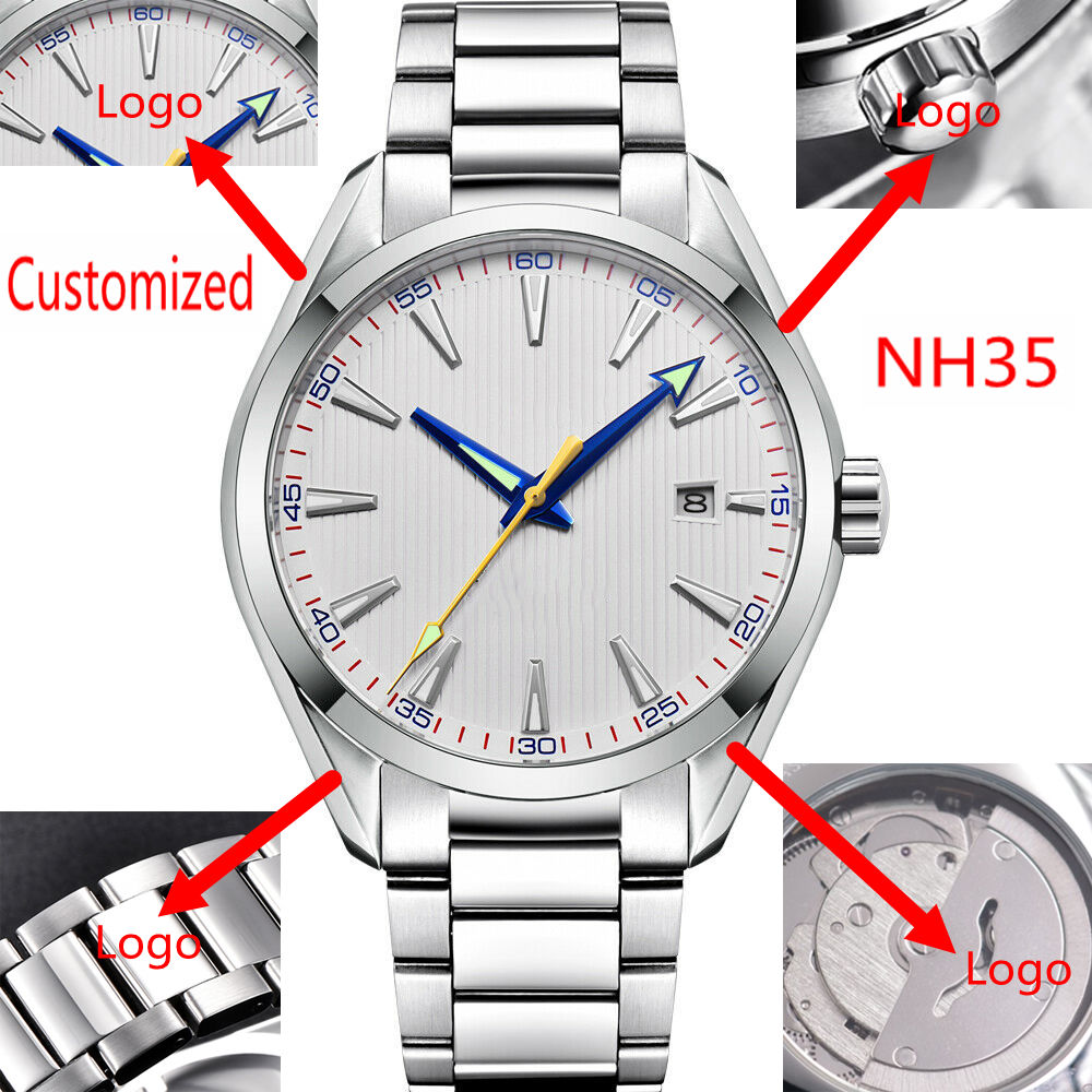 Jewellery Watch - カスタムロゴ 41 ミリメートル男性ミヨタ/NH35 自動巻き時計カレンダー日付機械式腕時計サファイアガラス高級トップブランド腕時計