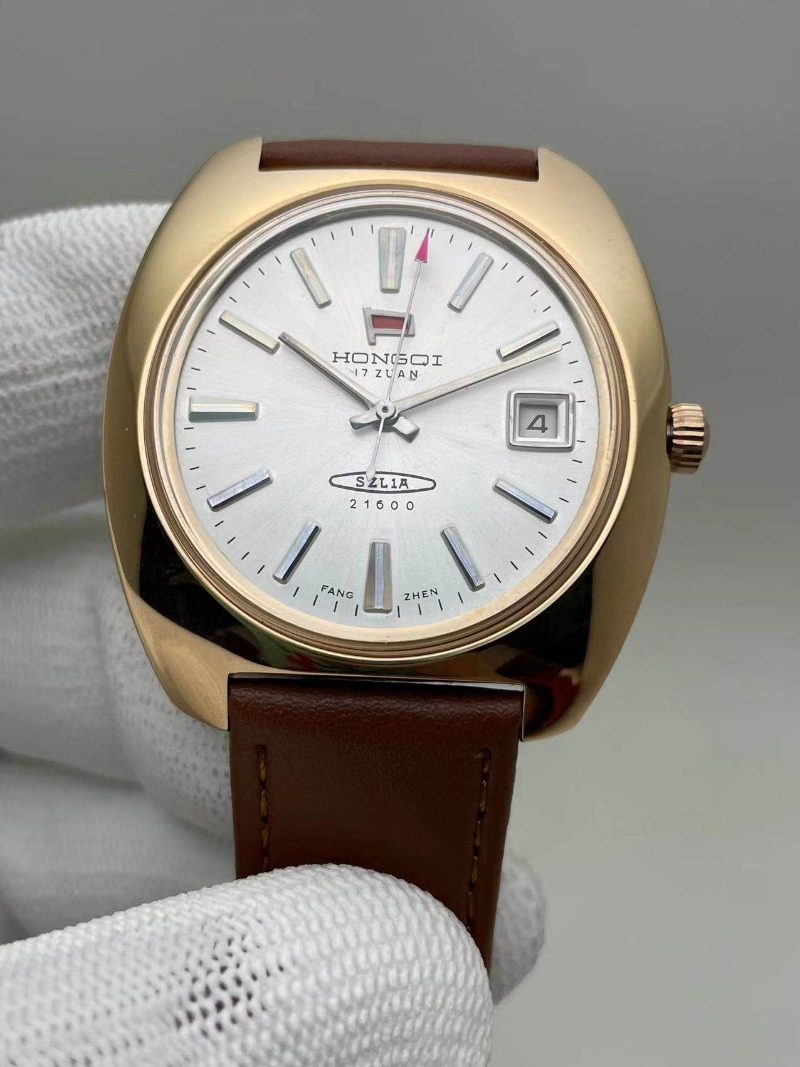 Rose Gold Bracelet - レッドフラッグブランド腕時計、ローズゴールドケース、アバロンケース、大型三針シングルカレンダー手動機械式腕時計