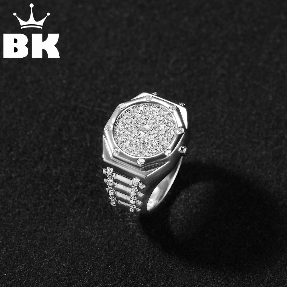 King'S Jewelry Watches - ブリンブリンキング AP 時計リングアイスアウトヒップホップリング男性女性パーソナライズされた時計の形状フル Cz ジュエリー