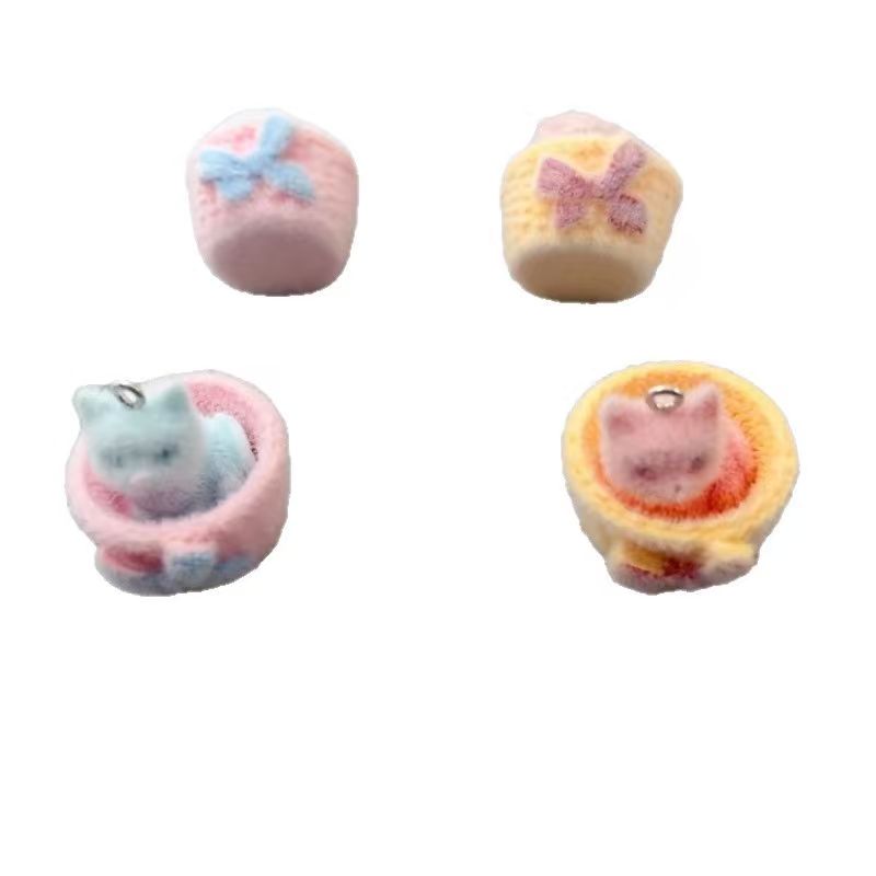 4個入り3Dぬいぐるみ樹脂製猫ペンダント、DIYジュエリー製 - Drop Earrings のレビューと価格