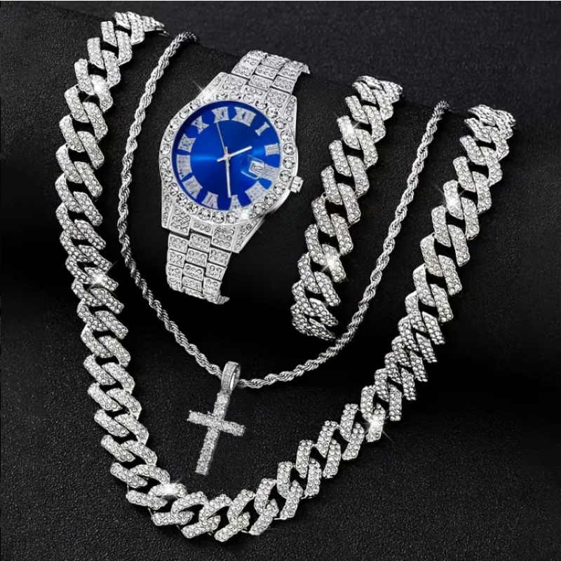 3/4 個のヒップホップアイスアウトメンズウォッチジュエリー - Icebox Jewelry Watches のレビューと価格