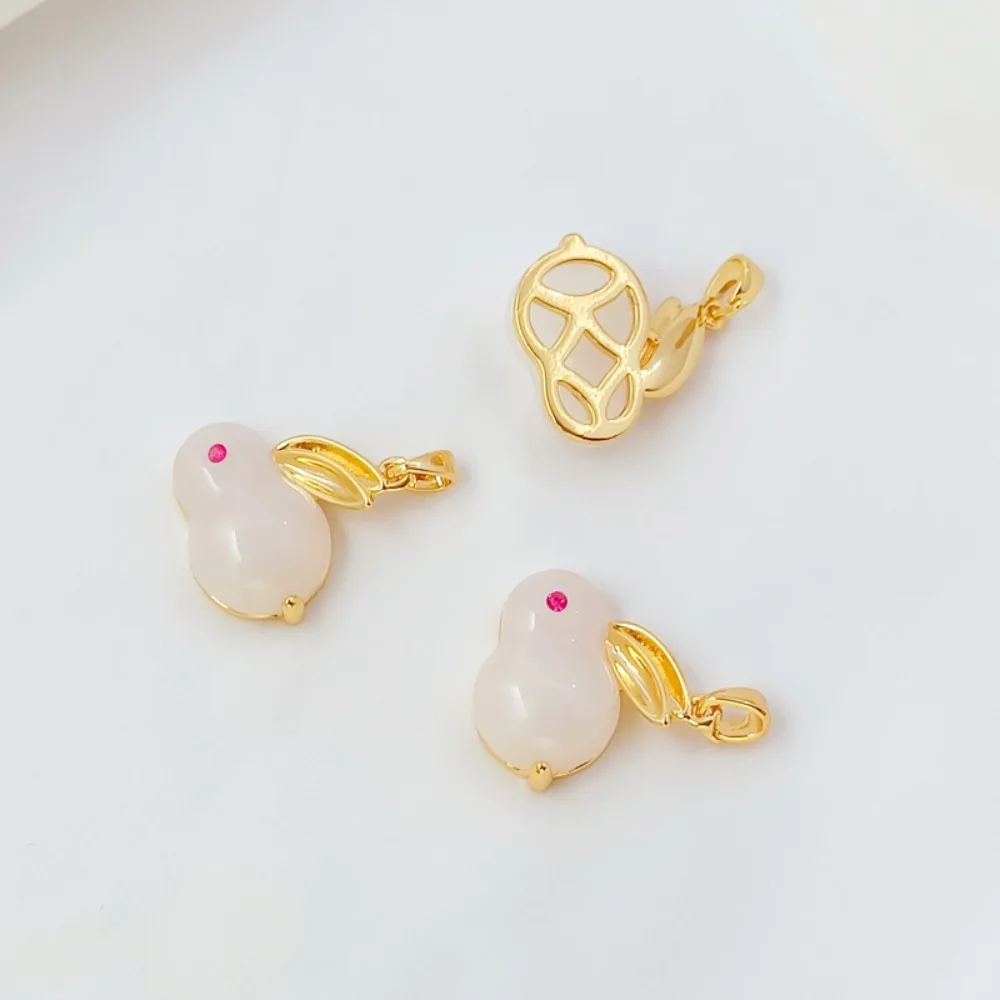 14K ゴールドとジルコニウムの翡翠ペンダント、シェルラビッ - Rose Gold Bracelet のレビューと価格