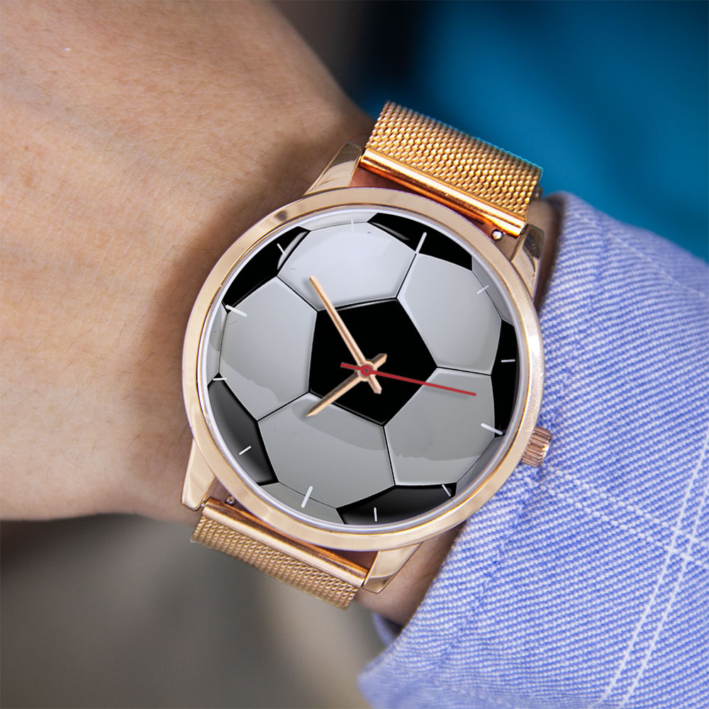 サッカー フットボール デザイン ファン シルバー メンズ腕 - Rose Gold Bracelet のレビューと価格
