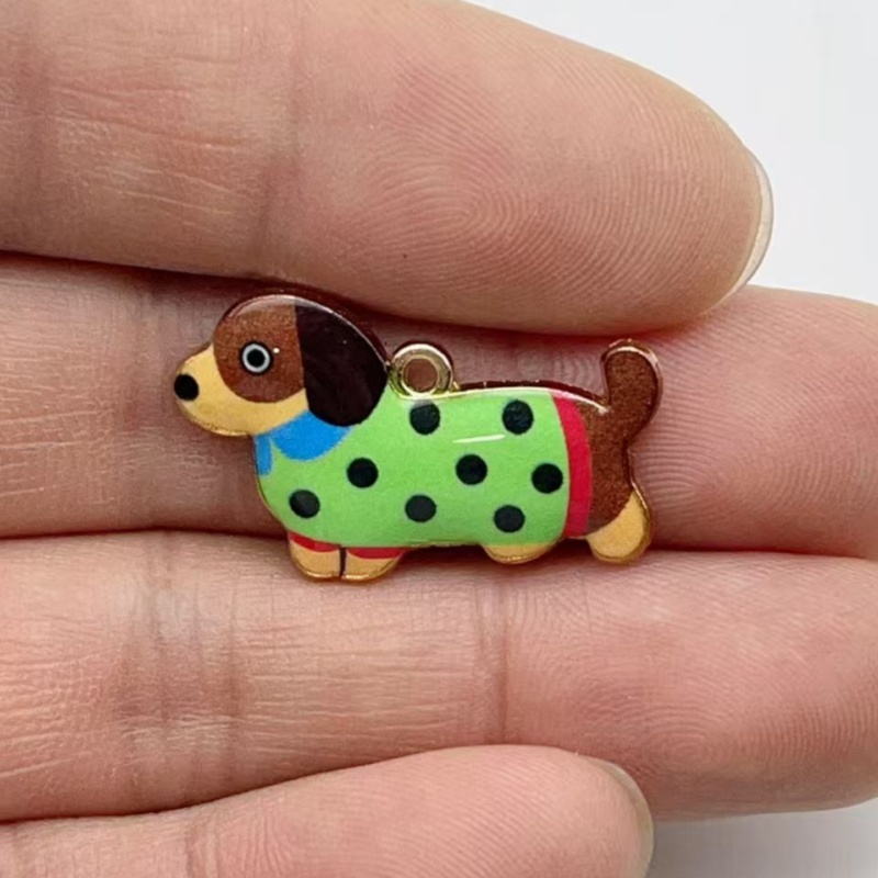12 個漫画動物ソーセージ犬ペンダント DIY イヤリングキ - Drop Earrings のレビューと価格