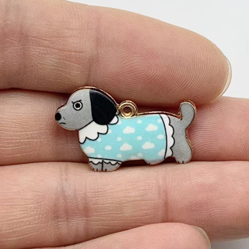 12 個漫画動物ソーセージ犬ペンダント DIY イヤリングキ - Drop Earrings のレビューと価格
