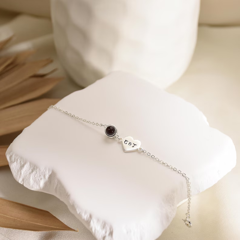 カスタムネームブレスレット 写真投影ブレスレット 女性用 刻 - Rose Gold Bracelet のレビューと価格