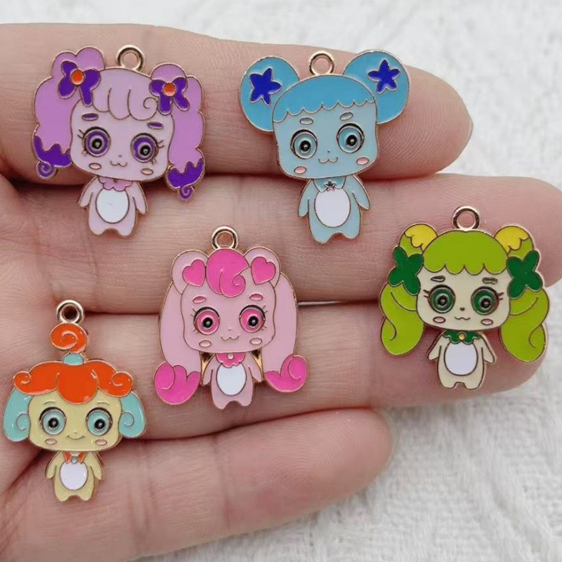 10 個漫画かわいいドリップオイル合金ジュエリーアクセサリー - Drop Earrings のレビューと価格