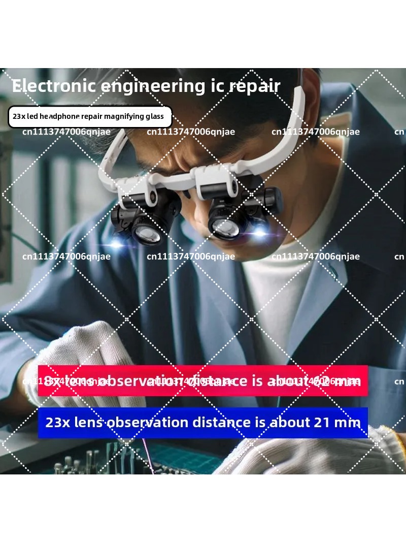 23倍ヘッドマウント拡大鏡（ライト付き）、電子機器修理、ジュ - Jewelry Repair & Watches Photos のレビューと価格