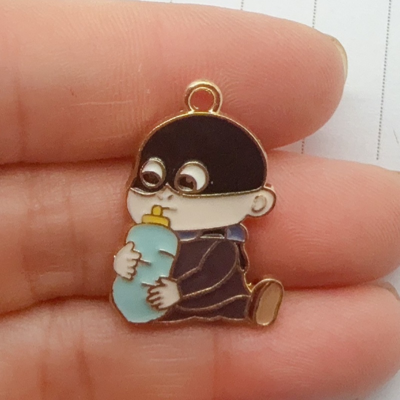 10個入り合金製ドリップオイル漫画ペンダント、DIYジュエリ - Drop Earrings のレビューと価格