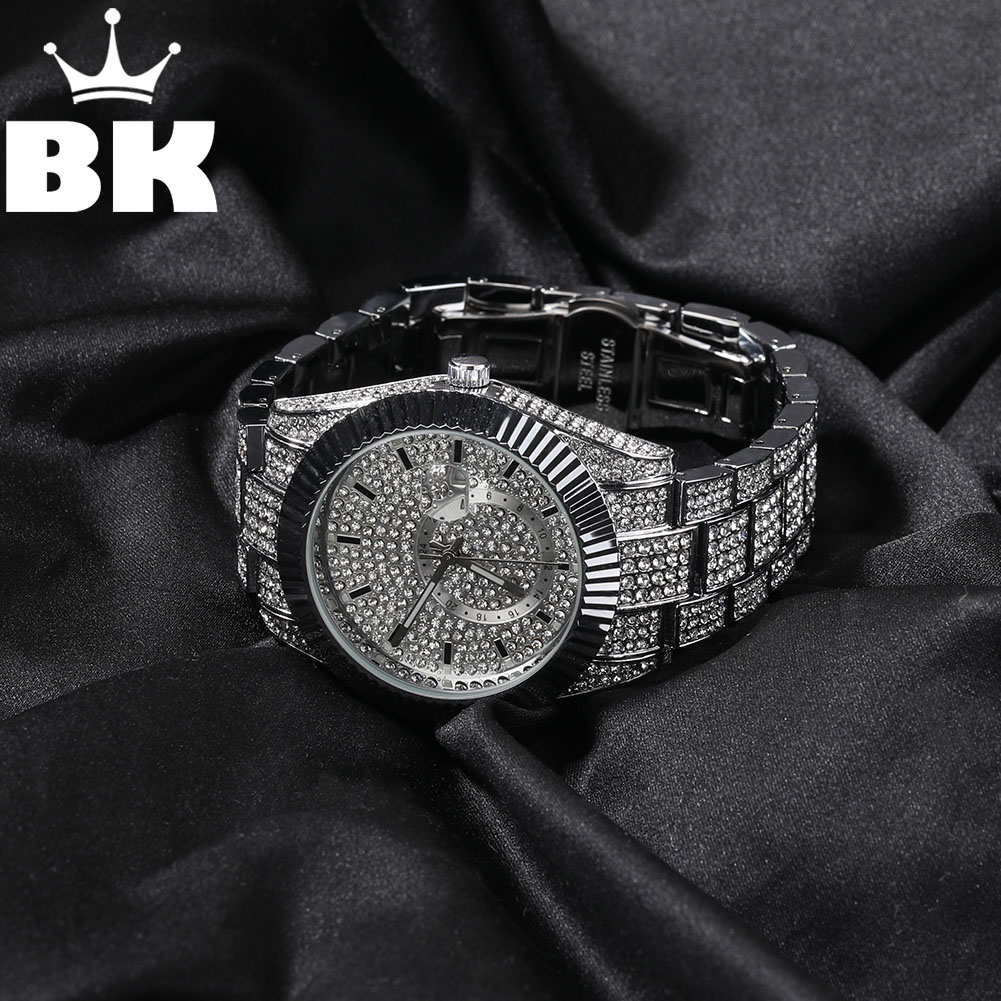 メンズ腕時計,ラインストーン,ラウンドダイヤル,大きな光沢の - King'S Jewelry Watches のレビューと価格