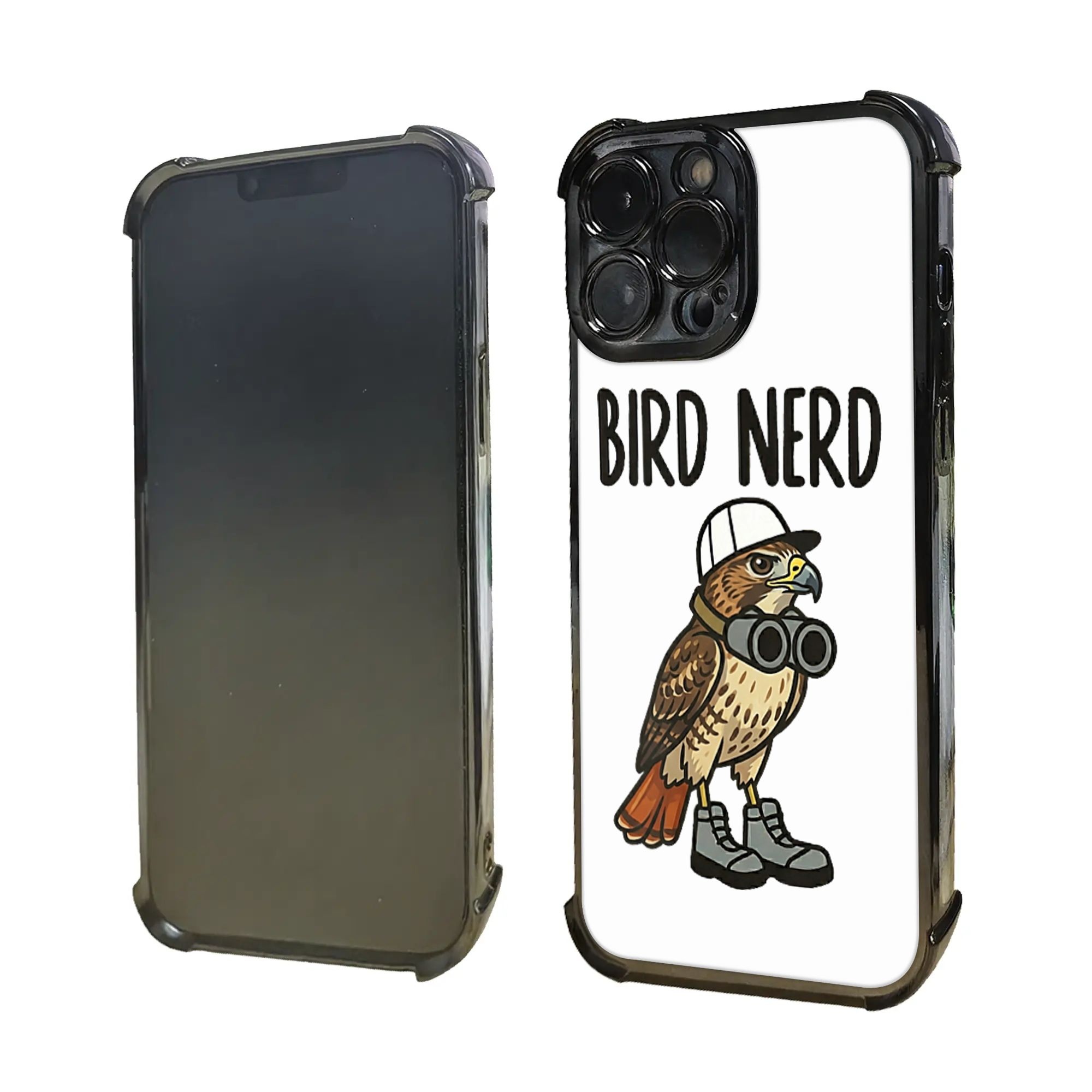 面白い鳥好きの男が赤尾鷹を観察する自然アートのスマホカバー、 - Watches & Jewelry Repair Center New York のレビューと価格