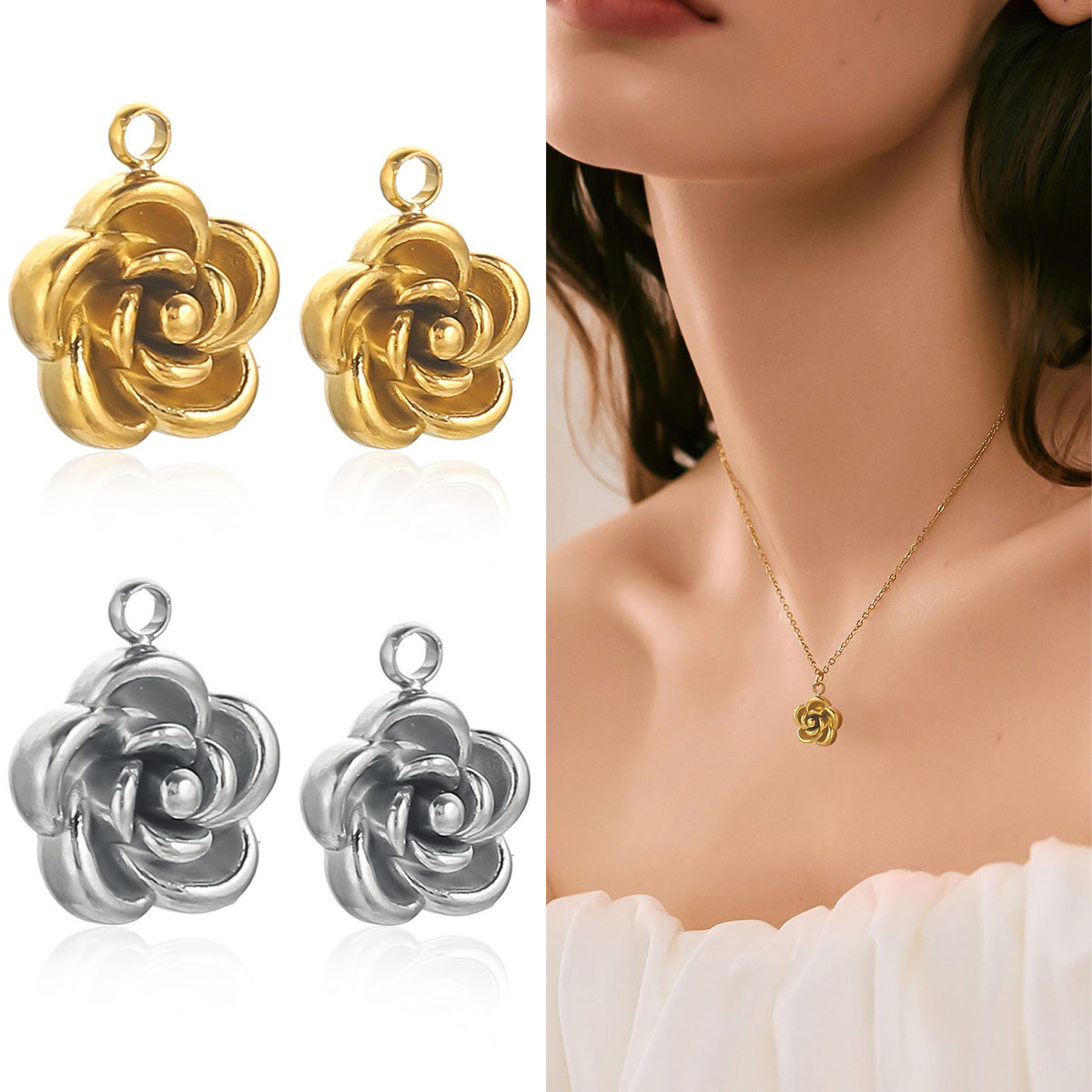 5 個 8/10 ミリメートルステンレス鋼メッキゴールド 1 - Rose Gold Bracelet のレビューと価格
