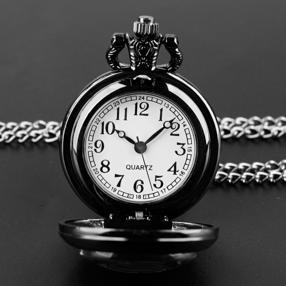 ブラックステンレス鋼クールキング猫クォーツ懐中時計ネックレス - King'S Jewelry Watches のレビューと価格