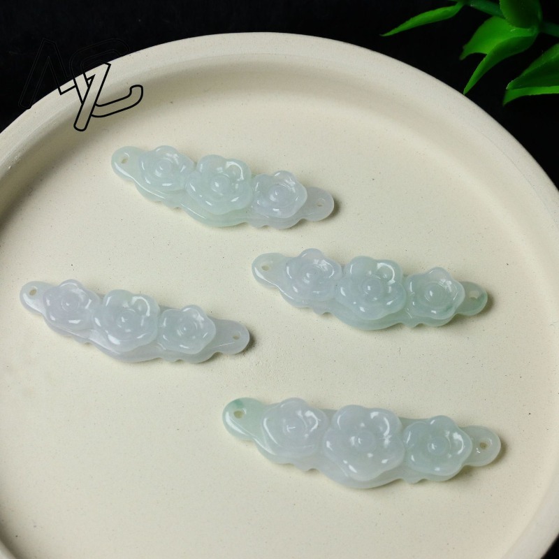 1pc 天然翡翠エメラルドフラワーハンドカード DIY アク - Jewelry & Watches Vitopoulos Reviews のレビューと価格