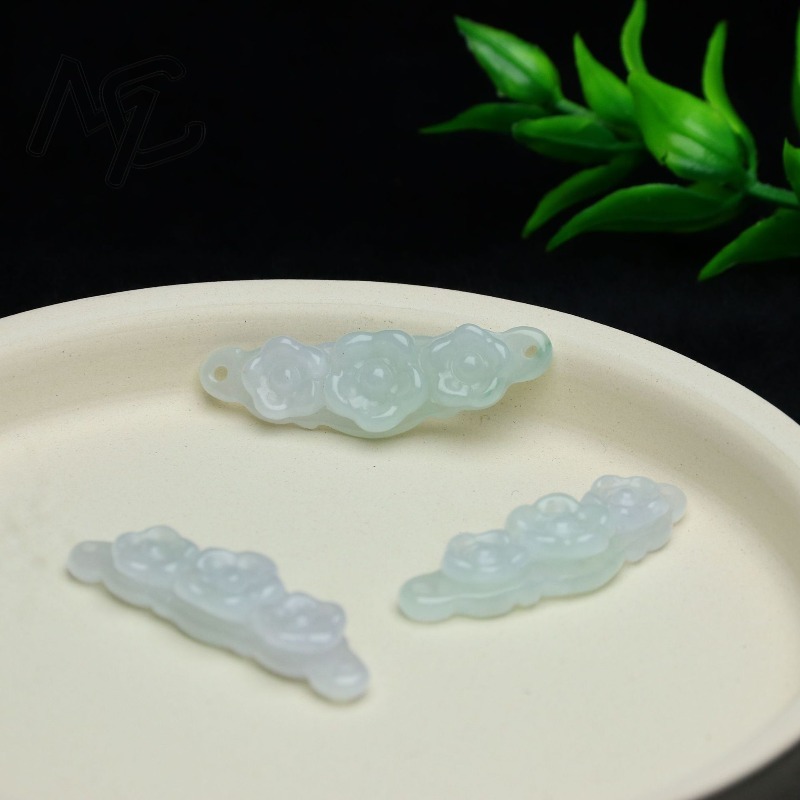 1pc 天然翡翠エメラルドフラワーハンドカード DIY アク - Jewelry & Watches Vitopoulos Reviews のレビューと価格