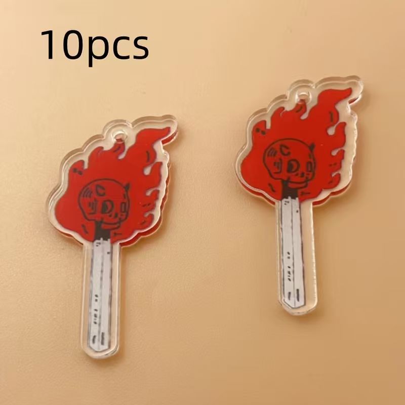 10個のアクリルスカルペンダント、DIYジュエリー作り、イヤ - Drop Earrings のレビューと価格
