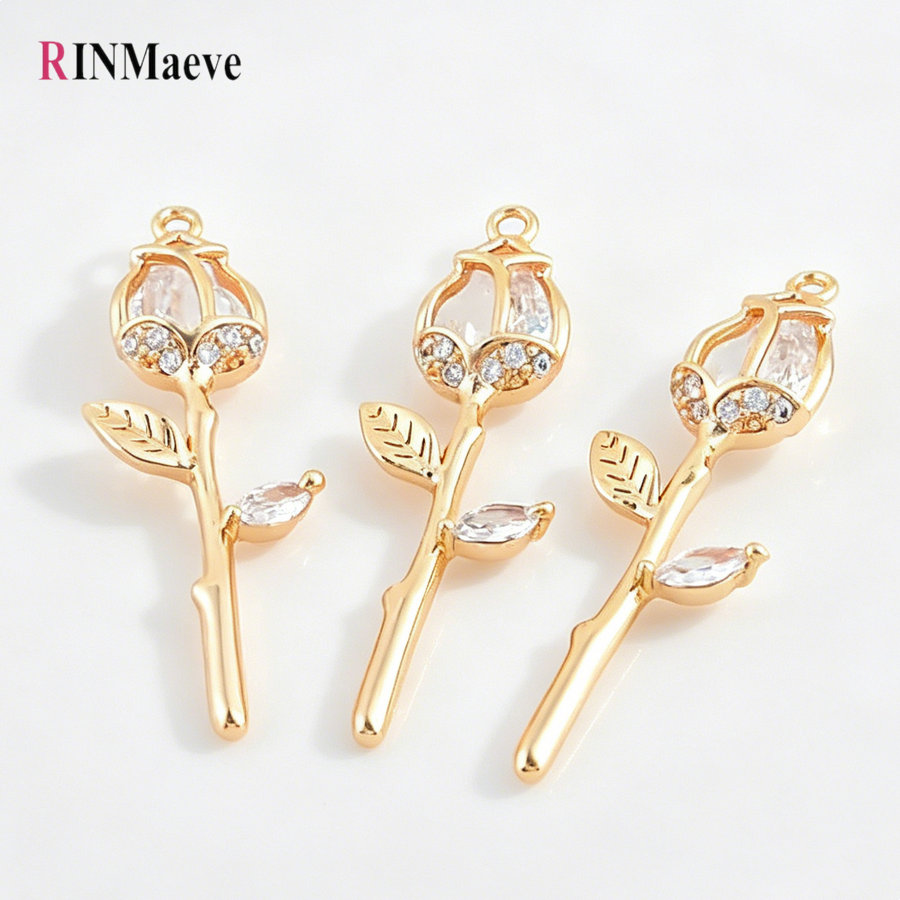 4 個 9.5*29 ミリメートルローズフラワー 18 K  - Rose Gold Bracelet のレビューと価格