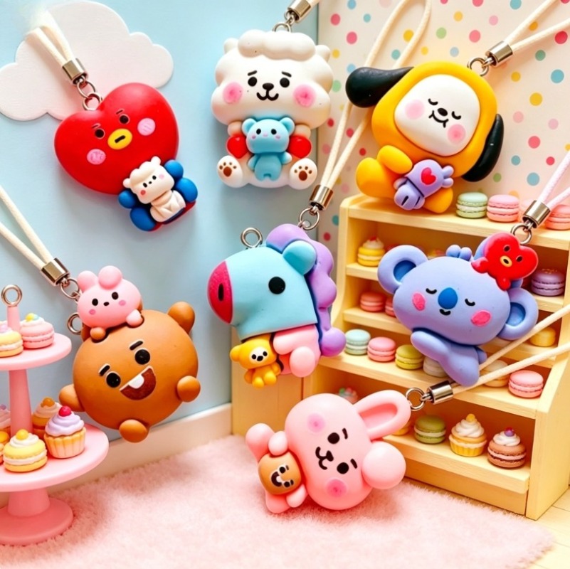 7 個 BT21 樹脂漫画チャーム DIY アクセサリークラ - Drop Earrings のレビューと価格