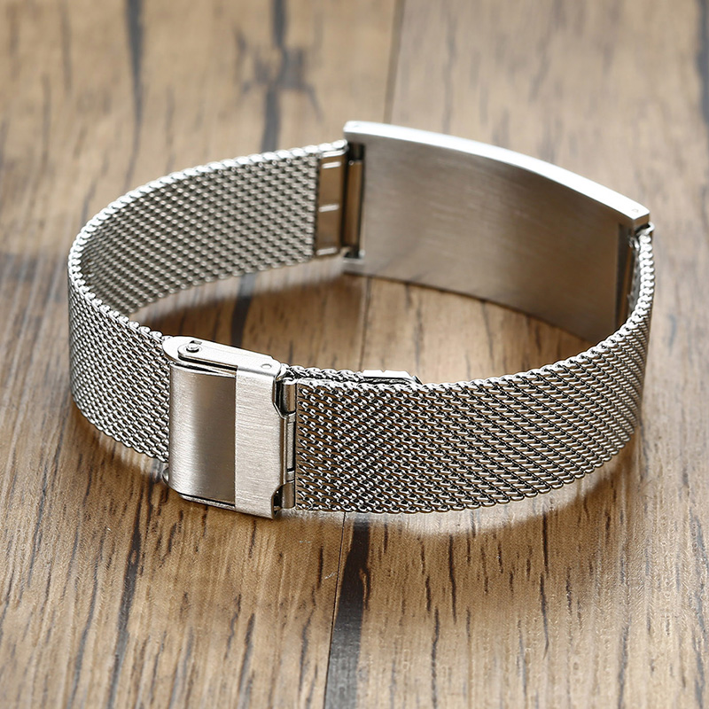 男性ブレスレットメッシュ時計バンドブレスレットステンレススチ - Jewellery Watch のレビューと価格