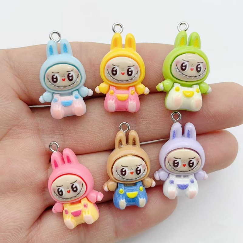 10 個かわいいウサギイチゴハウス樹脂チャーム素敵な漫画の動 - Drop Earrings のレビューと価格