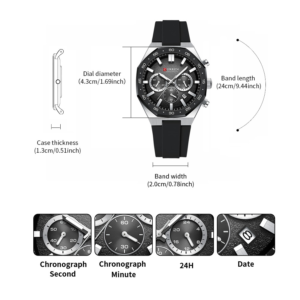 CURREN ファッションカジュアルメンズスポーツウォッチク - Jewellery Watch のレビューと価格