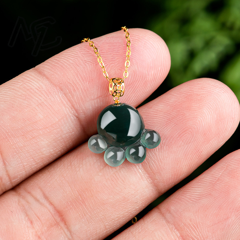 天然本物のエメラルドブルーウォータージェイド猫の足ペンダント - Jewelry & Watches Vitopoulos Reviews のレビューと価格