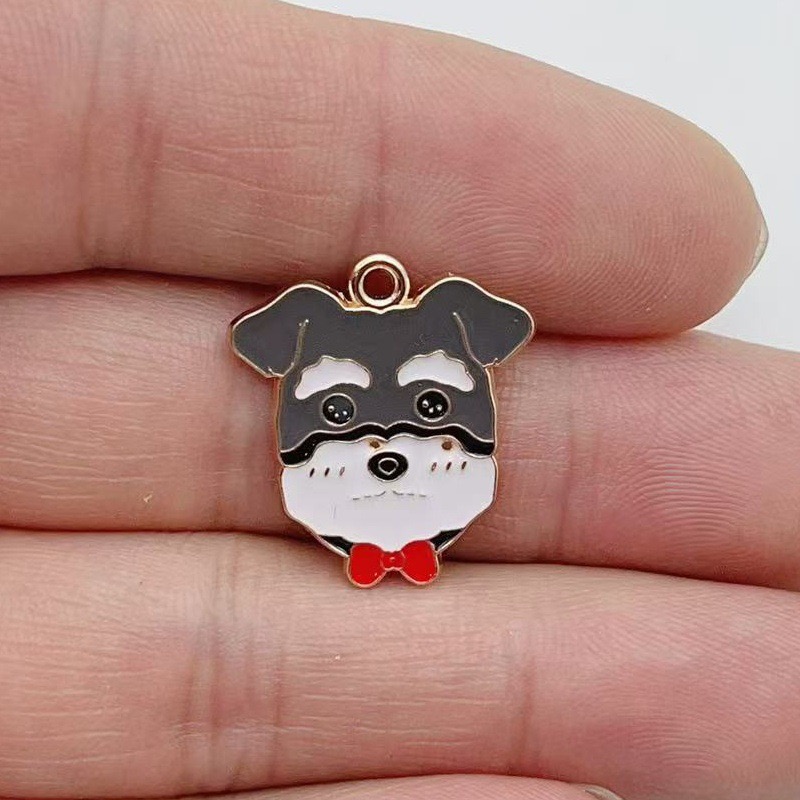 12個入り漫画ペット斑点犬合金オイルドロップペンダント、DI - Drop Earrings のレビューと価格