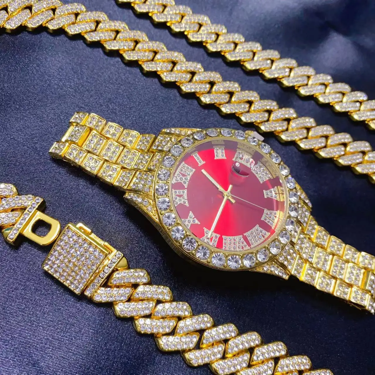 メンズ向け3点セット ヒップホップカレンダー ラグジュアリー - Icebox Jewelry Watches のレビューと価格