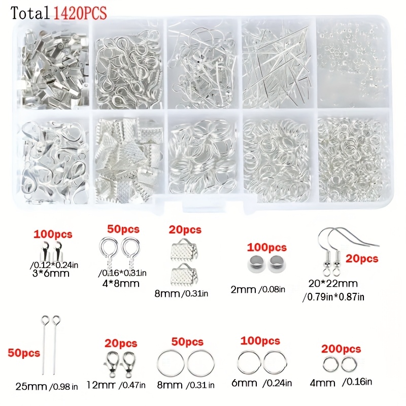 1420個入り 1箱 ジュエリーパーツセット イヤリング製作 - Jewelry Repair & Watches Photos のレビューと価格