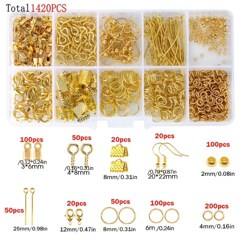 1420個入り 1箱 ジュエリーパーツセット イヤリング製作 - Jewelry Repair & Watches Photos のレビューと価格