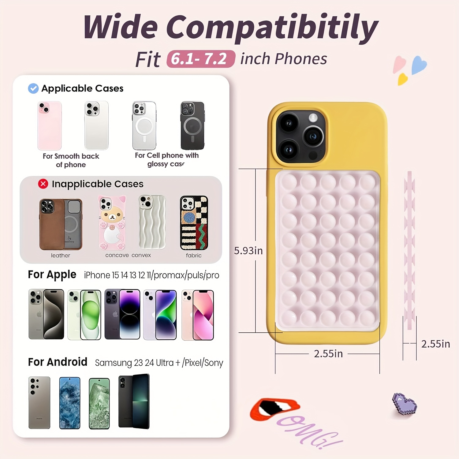 2個入り両面シリコン吸盤式スマホスタンド iPhone/An - Watches & Jewelry Repair Center New York のレビューと価格