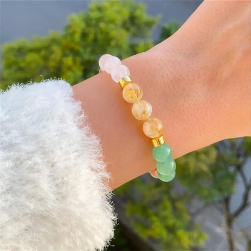 天然アメジストローズクォーツビーズブレスレットゴールドスペー - Rose Gold Bracelet のレビューと価格
