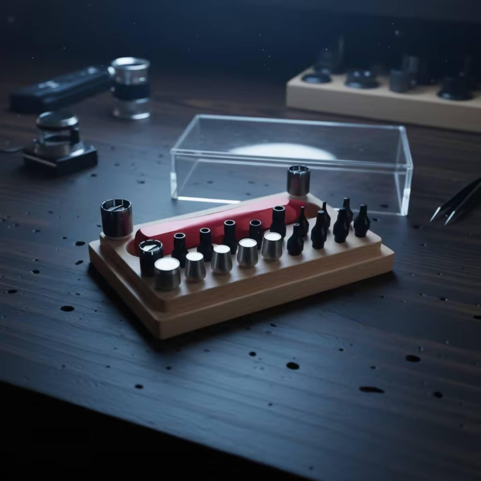時計修理キット、赤いハンドルと木製オーガナイザー付き時計メン - Watch Repair Tool Kit のレビューと価格